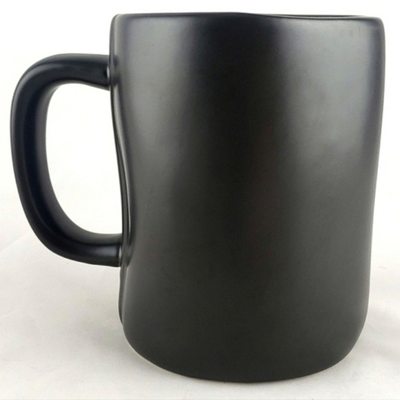 ⭐️2/ $50⭐️  Rae Dunn Black Ceramic Mat Mug Large Letters Orange GIVE THANKS - Picture 3 of 9